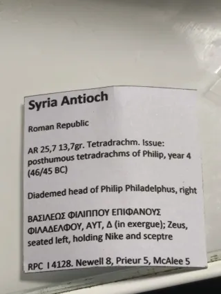 Moneda Romana Tetradracma de plata Antioquía Siria