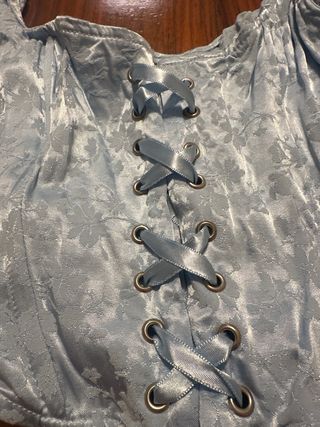 Top Corsé Azul con Lazos