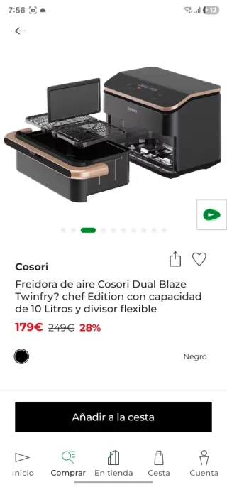Freidora Cosori Dual Blaze 10L
