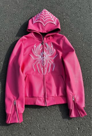 Sudadera Elixir Rosa con Cremallera y Araña