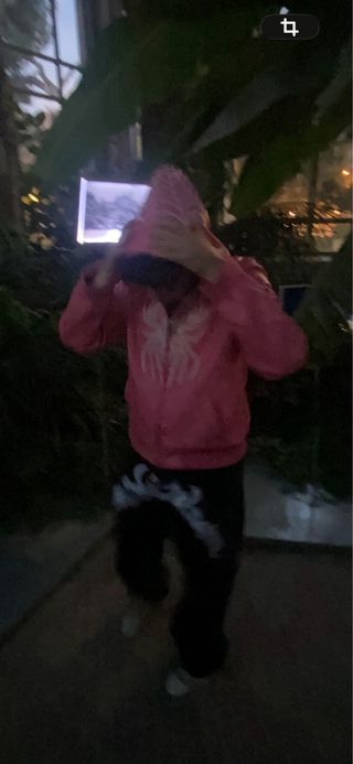 Sudadera Elixir Rosa con Cremallera y Araña