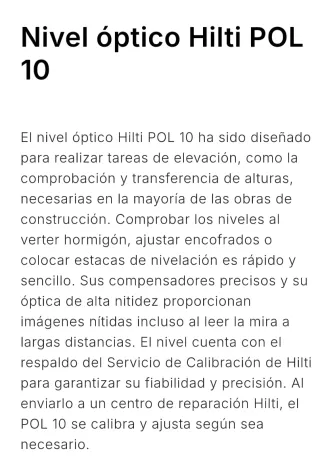 Nivel Óptico Hilti POL 10
