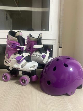 Patines y Casco Morado