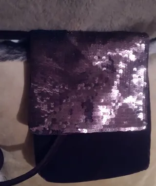 Bolso Zara lentejuelas y terciopelo