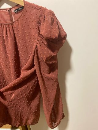 Blusa Zara plumeti rosa palo