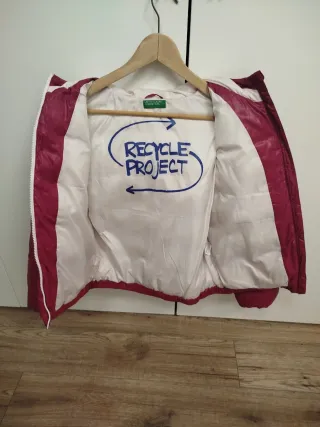 Abrigo acolchado Benetton rosa