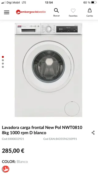Lavadora Newpool  Factura y garantía fábrica