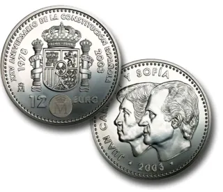 2 Monedas 2000 Pesetas Plata 2003 y 2004