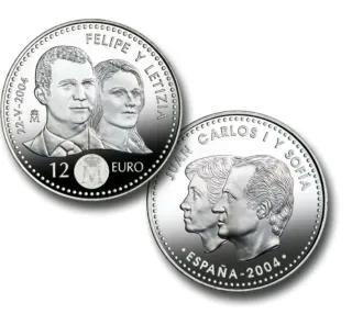 2 Monedas 2000 Pesetas Plata 2003 y 2004
