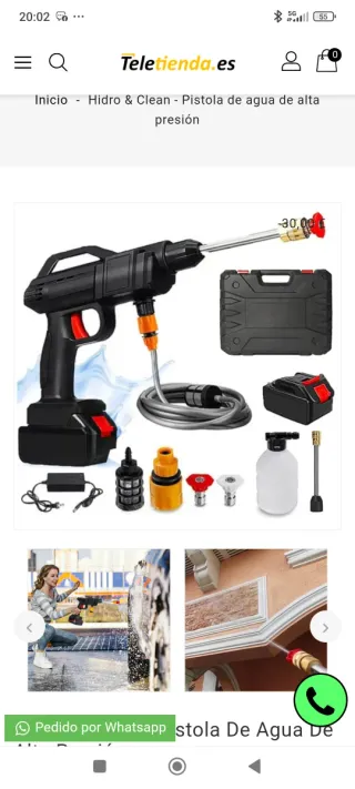 Pistola de agua a batería