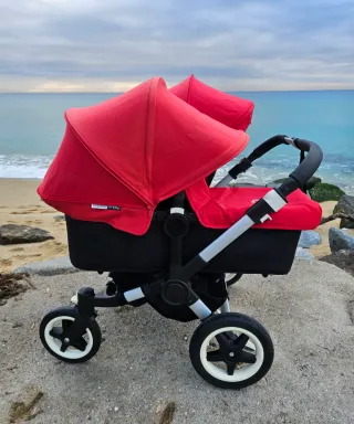 Bugaboo Donkey Duo Negro y Rojo