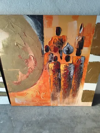 Set 2 Cuadros Abstractos en lienzo