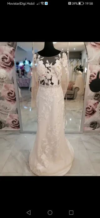 Vestido de Novia Beige/Blanco