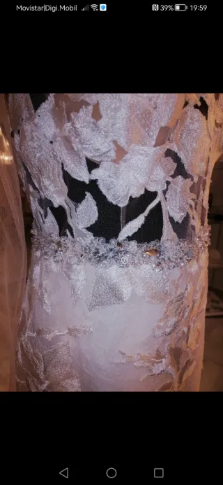 Vestido de Novia Beige/Blanco