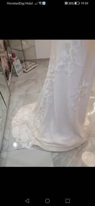 Vestido de Novia Beige/Blanco