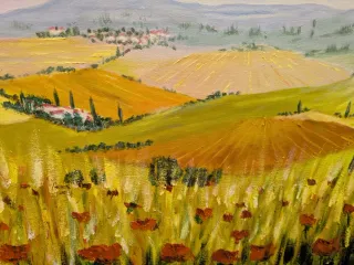 Cuadro impresionista al óleo de un paisaje