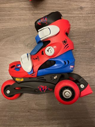 Patines Spiderman para niño con casco y proteccion