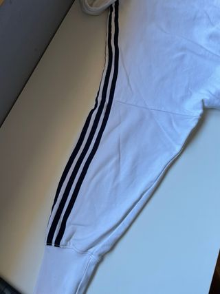 Sudadera Adidas Blanca con Rayas Negras