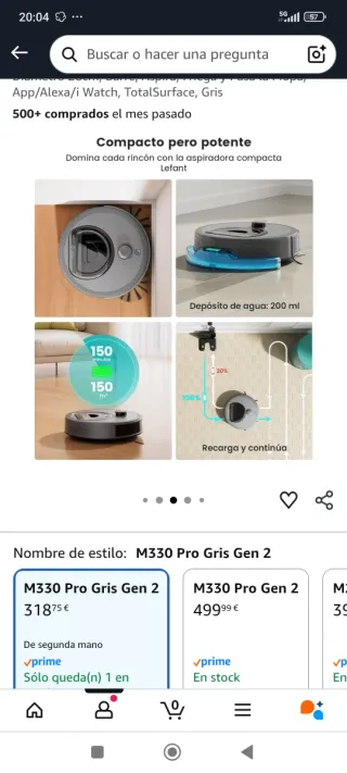 LEFANT M330 Pro Robot Aspirador y Fregasuelos