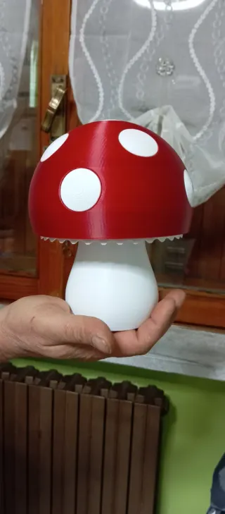 Lampada fungo rossa e bianca