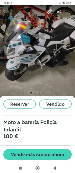 Moto Policía Infantil a Batería