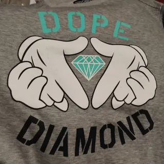 Sudadera Dope Diamond Gris y Turquesa
