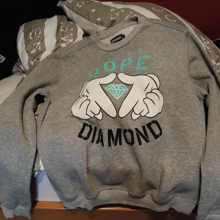 Sudadera Dope Diamond Gris y Turquesa