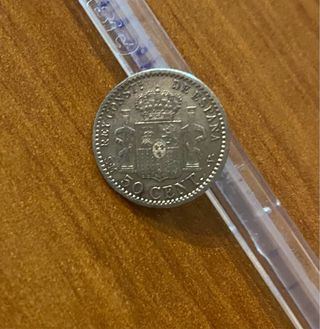 Moneda Plata 50 Centimos de Alfonso XIII de 1904
