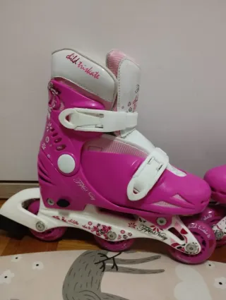 Patines ajustables niña + Casco rosa