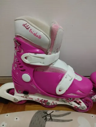 Patines ajustables niña + Casco rosa