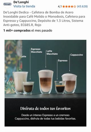 Cafetera DeLonghi Dedica