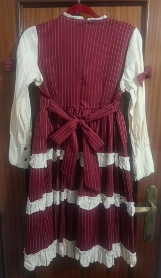 Vestido Lolita Rojo Rayas Blancas