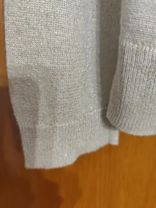 Jersey fino Unit beige con hilos dorados Talla XL