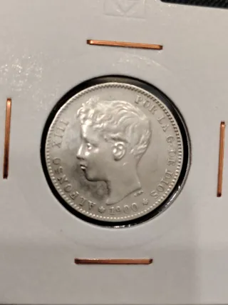1 Peseta Alfonso XIII 1900 Plata