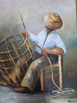 Cuadro antiguo Apalis firmado