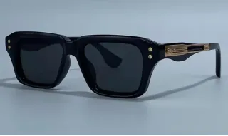 Gafas de Lujo Negras y Doradas