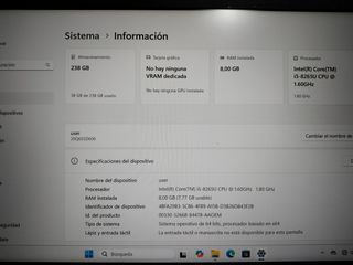 Portátil Lenovo L490, i5 8ª Gen 8GB RAM 256GB SSD