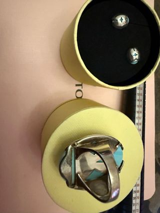 Conjunto Tous Plata y Turquesa