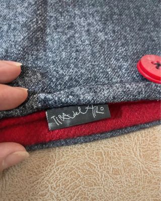 Cuello bufanda reversible gris y rojo