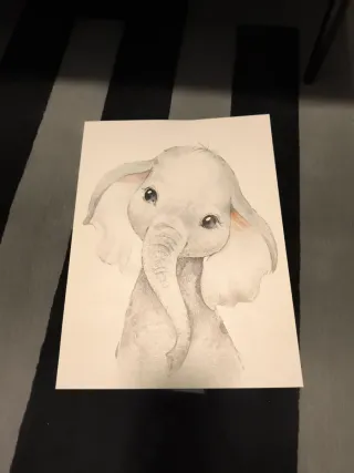 Láminas cuadro infantil animales acuarela