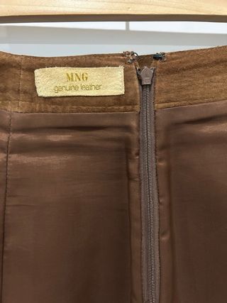 Falda Mango Piel Vintage Talla 34