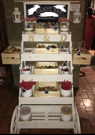 Carro Candy Bar Madera y Metal