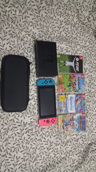 Nintendo Switch Azul/Rosa + Juegos