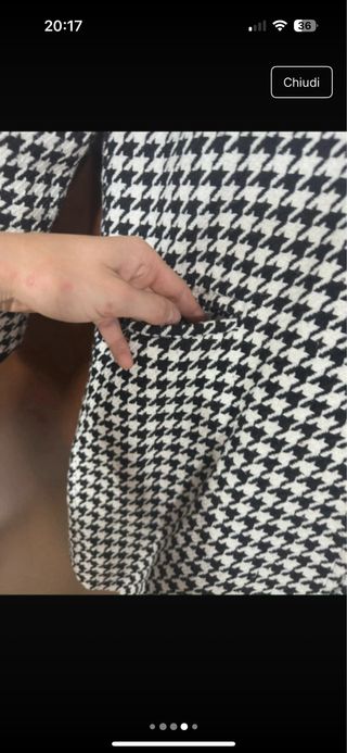 Giacca JEYKAR Pied de Poule Nera Bianca Tg M