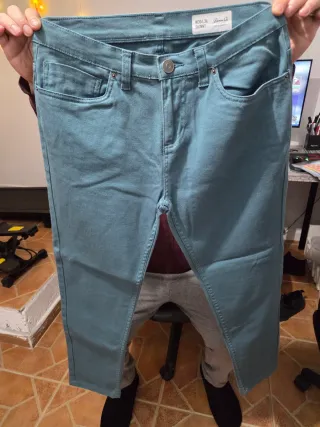 Pantalón Skinny Denim Co. Talla S Verde Azul