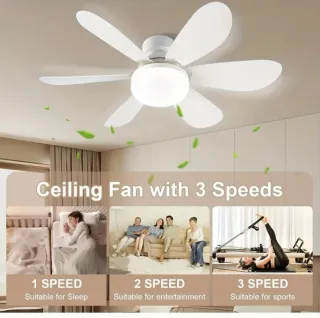 Ventilatore da soffitto con luce led 20W 52cm