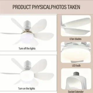 Ventilatore da soffitto con luce led 20W 52cm