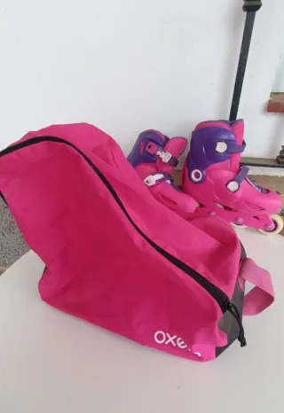 Patines infantiles rosas y morados Oxelo