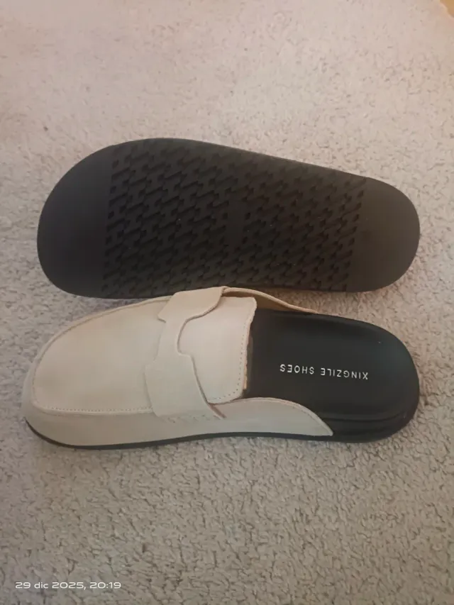 Zuecos de cuero genuino mujer XINGZILE