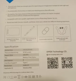 Tableta Digitalizadora XP-Pen Deco 01